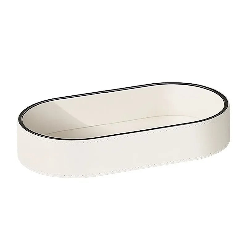 Entrance Key Storage Box - Decorative Leather Tray for Desktop, End Table, and Entry Door - Delicate Leather