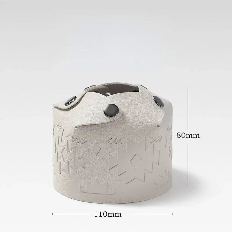 Flat Gas Tank Cover for Camping - Delicate Leather