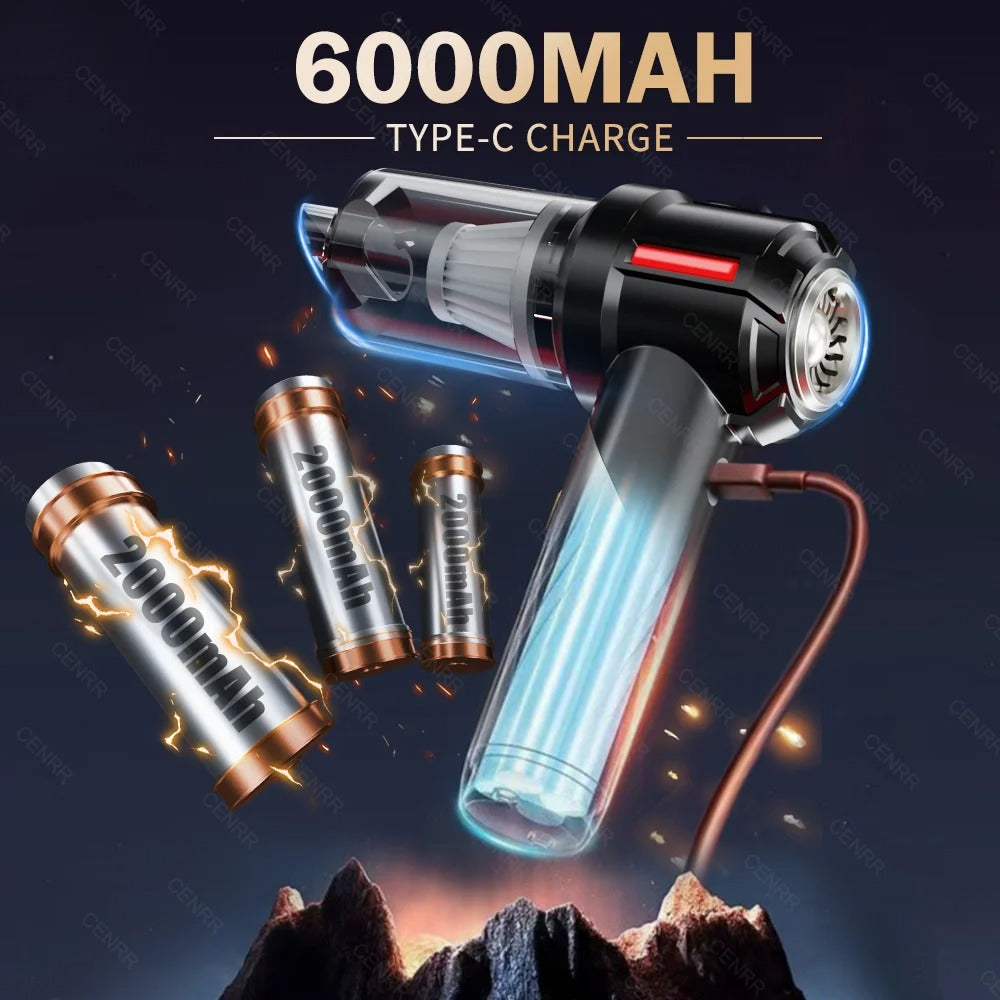 Mini Cordless Car Vacuum Cleaner – Portable & Powerful Handheld Blower - Delicate Leather