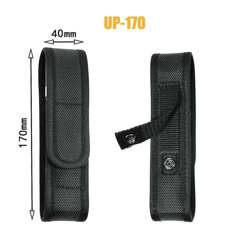 Tactical Flashlight Pouch LED Torch Holster Belt Waist Pack Tools Carry Case Outdoor Camping Hunting Knife Bag - Delicate Leather