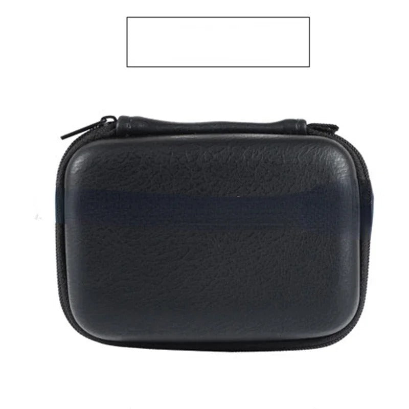 Portable USB Data Cable Organizer Leather Earphone Storage Leather Bag Headphone Case Cover Protector Mini Zipper Hard Pouch Box - Delicate Leather