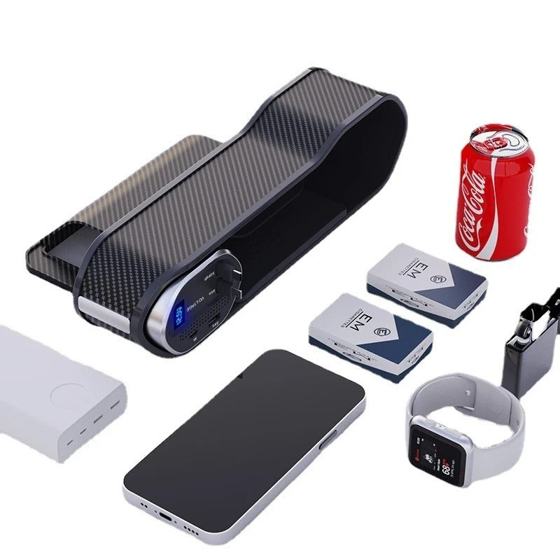 Front Seat Side Storage Case with Wireless Charger 10W Console Pocket USB Type-C Seat Gap Filler Organizer Car Interior Accessories - Delicate Leather