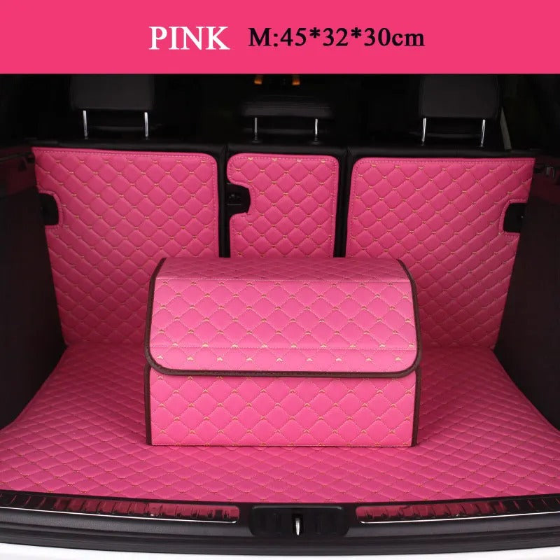Foldable PU Leather Car Trunk Organizer – Stylish & Durable Storage Solution