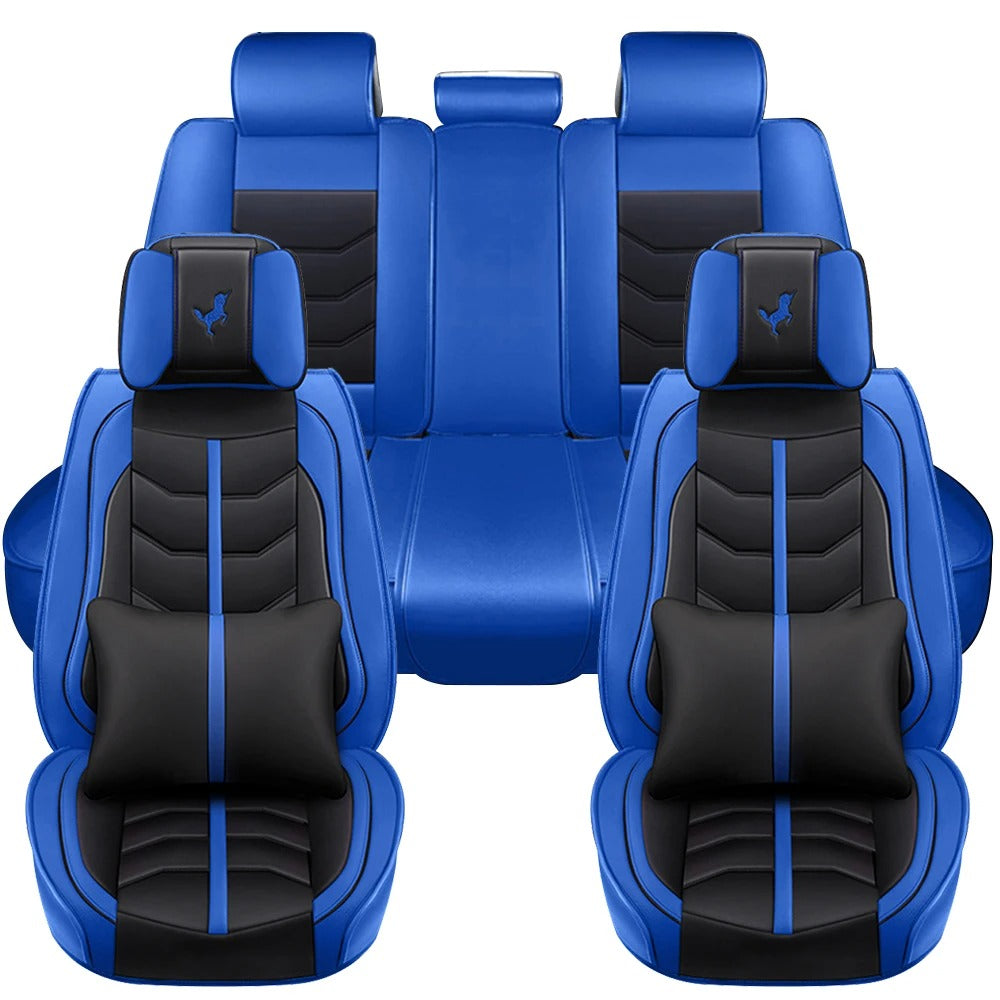 5-Seat Universal PU Leather Car Seat Covers – Full Set Front & Rear Cushions for Sedans, SUVs, Pickup Trucks