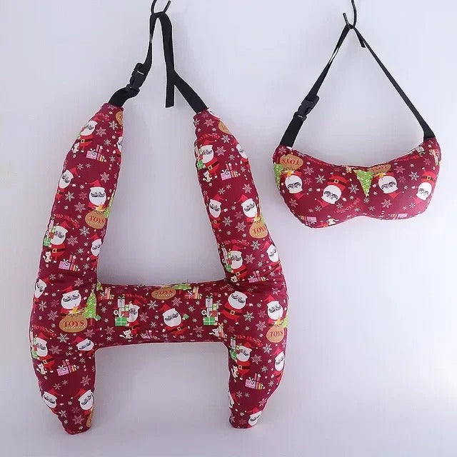 Cute Kid and Adult Car Sleeping Neck Head Support H-Shape Travel Pillow Cushion - Delicate Leather