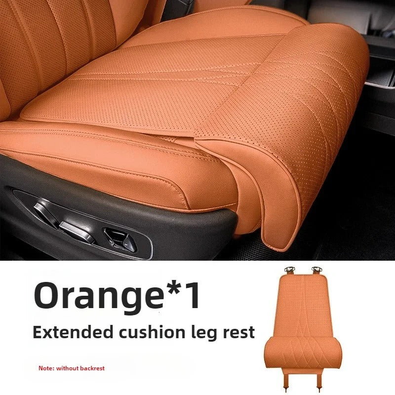 Driver Car Seat Extender - Leather Leg Support Cushion for Long Distance Driving - Memory Foam Knee Pad for Car, Truck, and Home Use - Delicate Leather