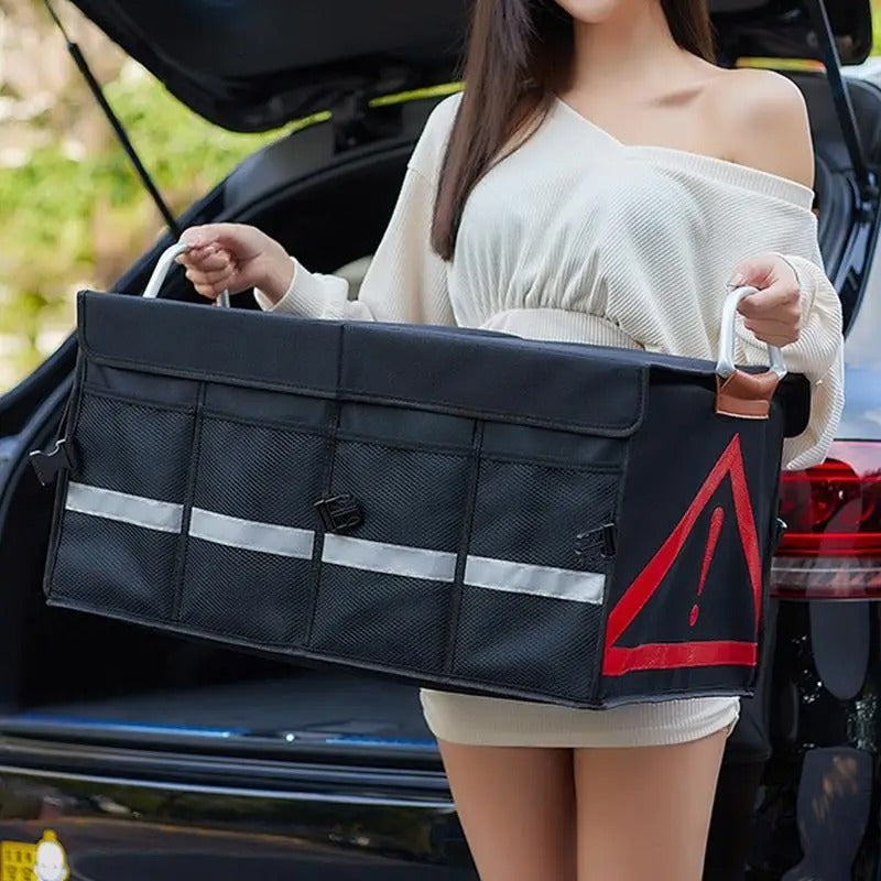 Foldable Car Trunk Storage Bag with Multi-Pockets – Large Capacity Oxford Trunk Organizer - Delicate Leather