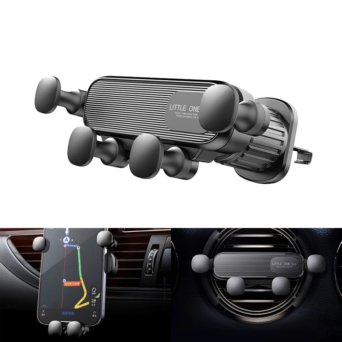 Gravity Car Phone Holder - Universal Shockproof Air Vent Mount for 4.7-7 Inch Smartphones