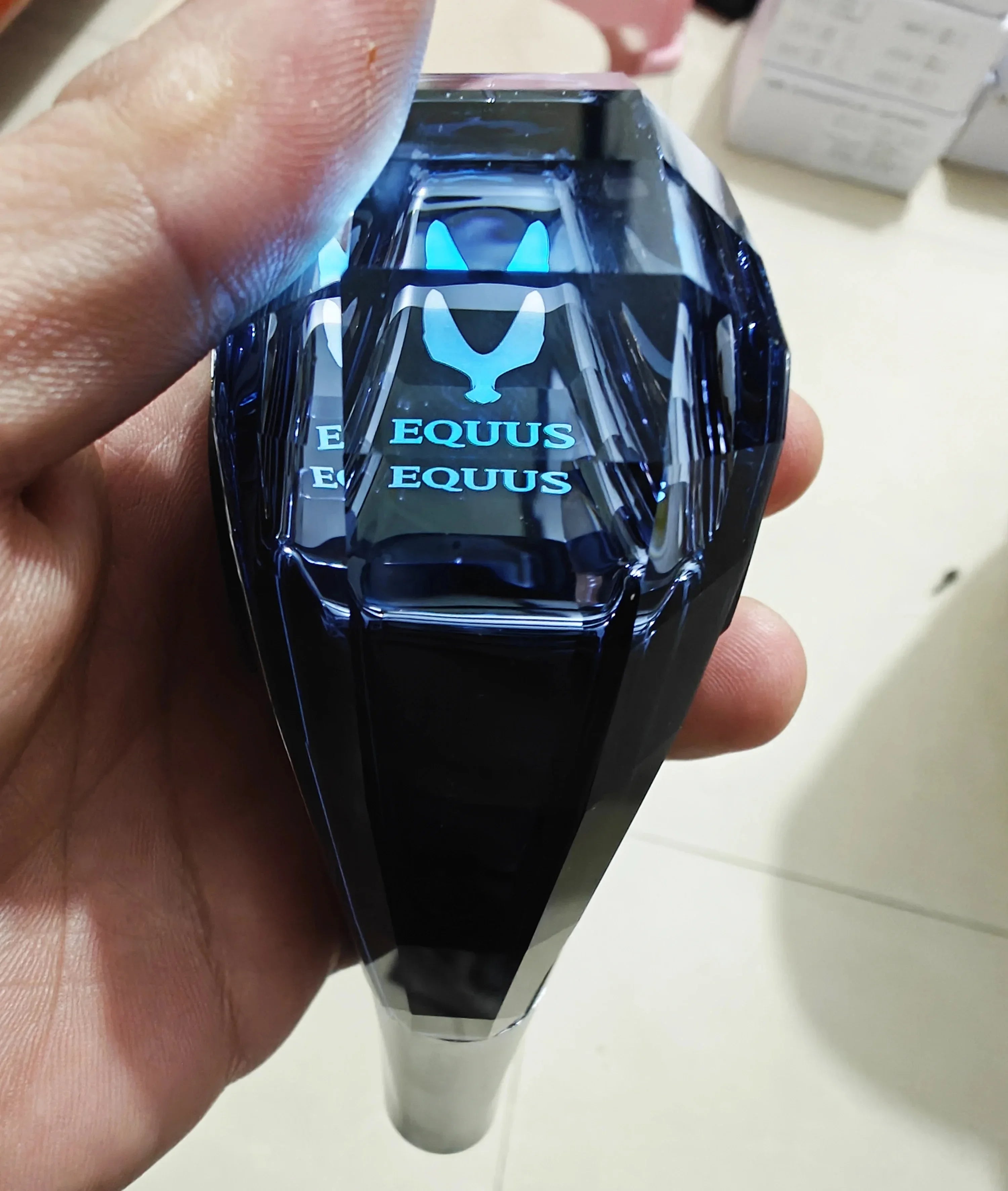 Universal Crystal LED Gear Shift Knob | Stylish Car Gear Head with Illuminated Design (SP17) - Delicate Leather