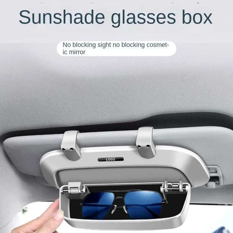 Car Glasses Case - Sun Visor Multifunctional Sunglasses Holder - Delicate Leather