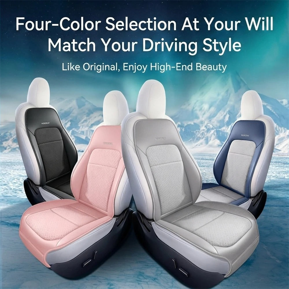 Smart Ventilated Car Seat Cushion – USB-C Cooling Seat Cover with Auto Start/Stop - Delicate Leather