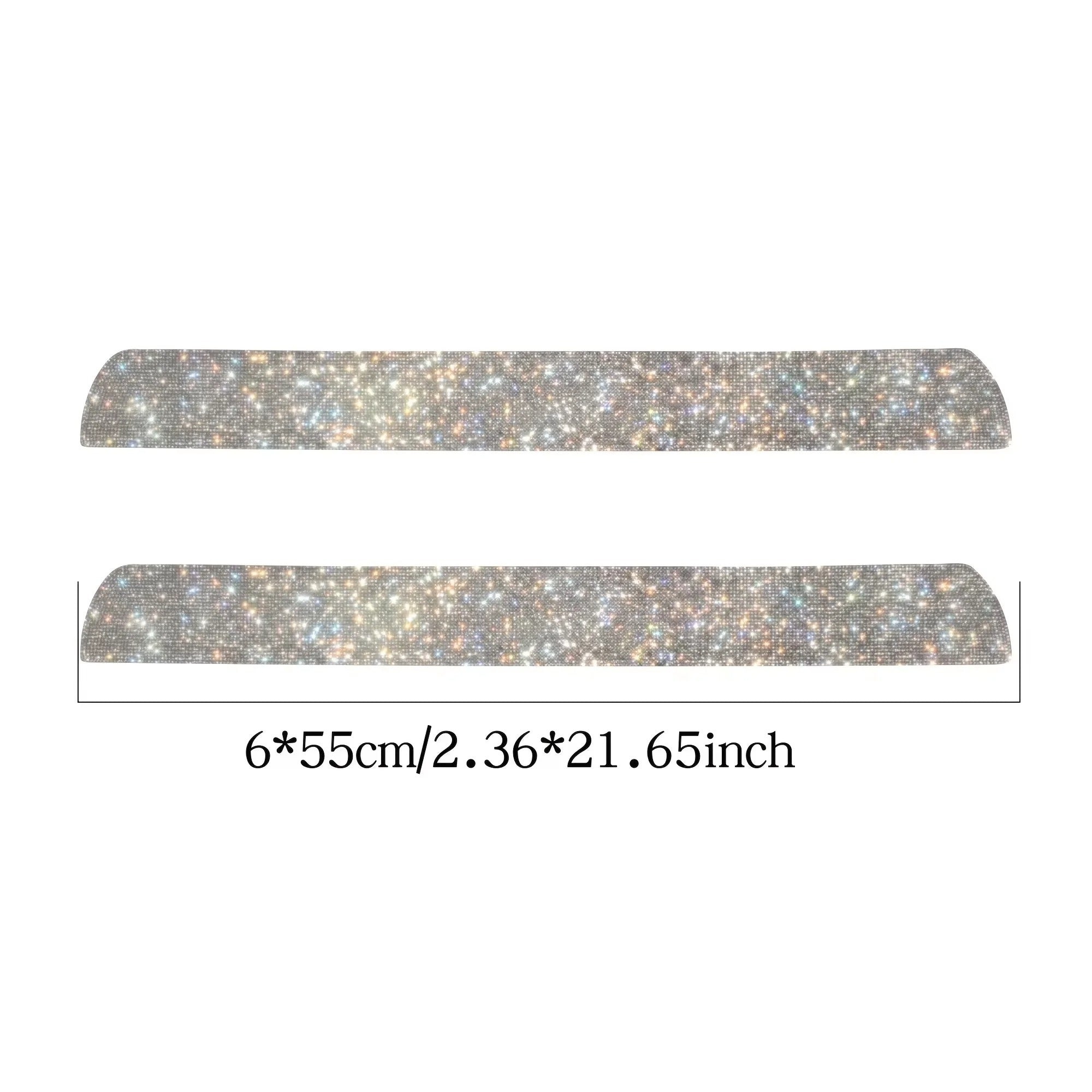 2pc Shiny Crystal Car Door Sill Protector Strip – Rhinestone Auto Decoration & Scratch Protection Sticker