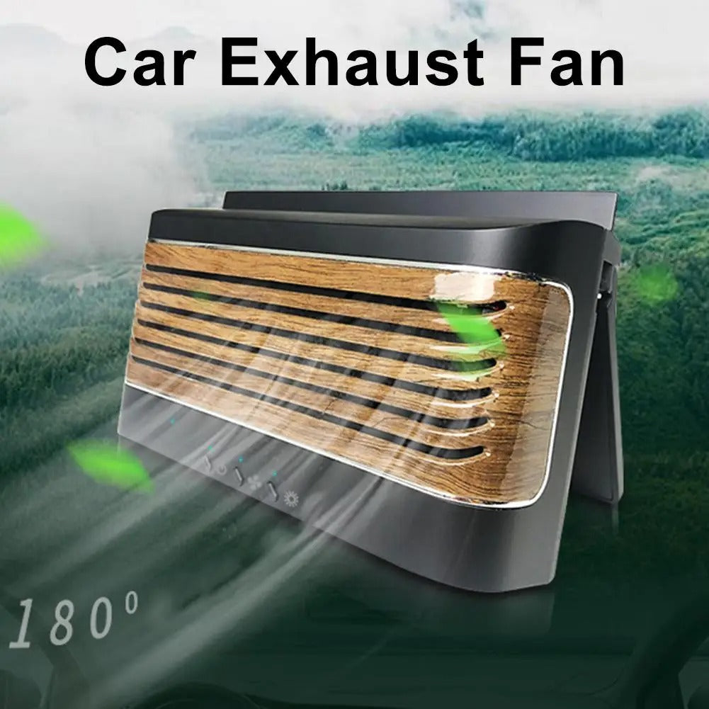 Solar Powered Car Exhaust Fan – Ventilation Cooling Fan for Car Interior Air Circulation and Odor Removal - Delicate Leather