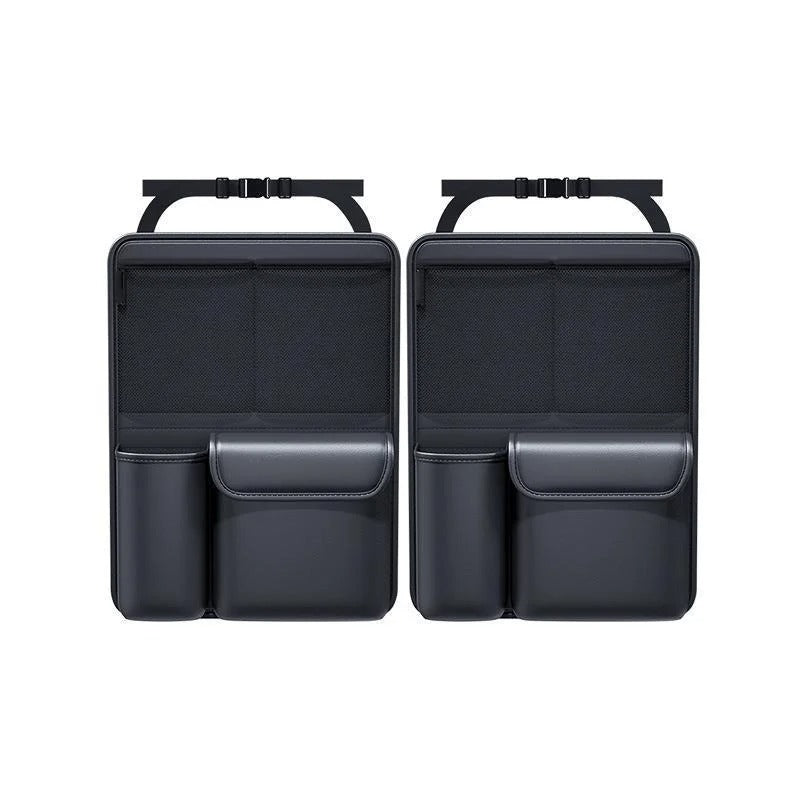 Car Trunk Leather Storage Bag Foldable Car Seat Back Tools Organizer - Delicate Leather
