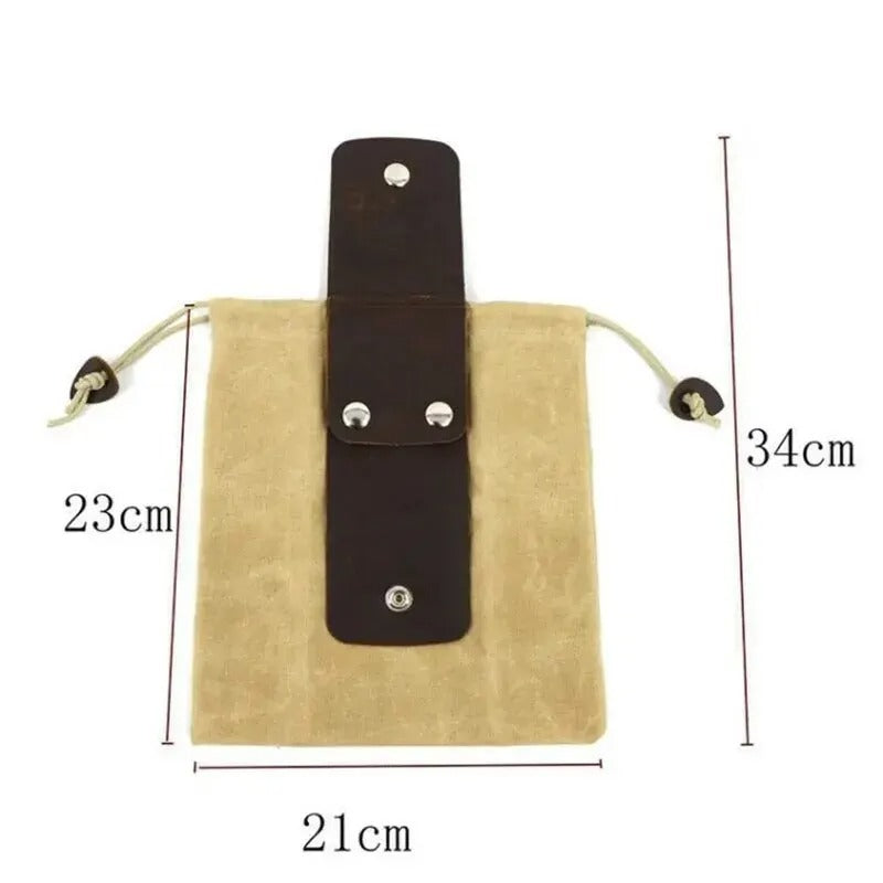 Outdoor Foraging Case Bag - Leather Bushcraft Bag Vegetable Harvest Garden Fruit Picking Waist Tools Storage Hanging Pouch Camping - Delicate Leather