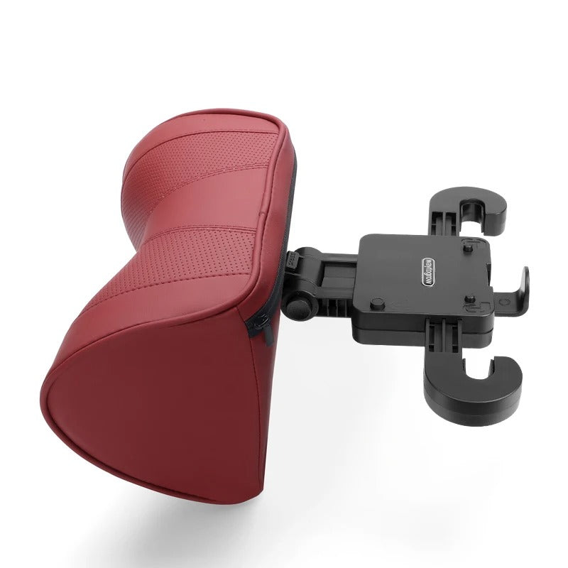 Multi-Functional Car Headrest Pillow Memory Foam Car Neck Pillow, Support Cervical Vertebrae and Head, Soft Velvet, Adjustable Height - Delicate Leather
