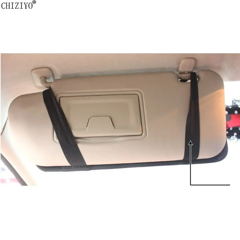Auto Car Sun Visor Non-woven Organizer Storage Bag - Card Clip Holder Multifunctional CD Pen Sunglasses Stowing Tidying - Delicate Leather