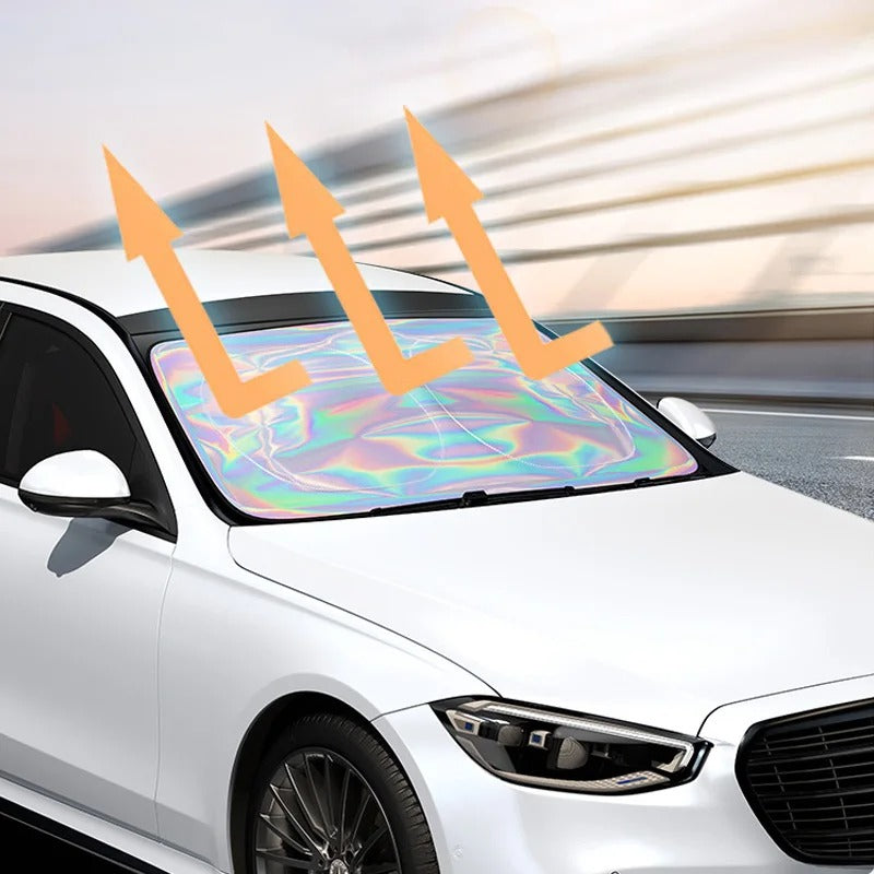 Front Windshield Sunshade – UV-Resistant Sun Visor Cover with Titanium Silver Coating - Delicate Leather