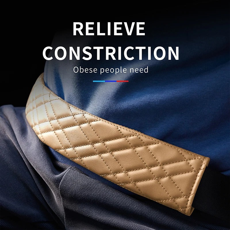 2 PCS Universal Leather Seat Belt Covers – Anti-Slip Shoulder Pads for Car Interior Accessories - Delicate Leather