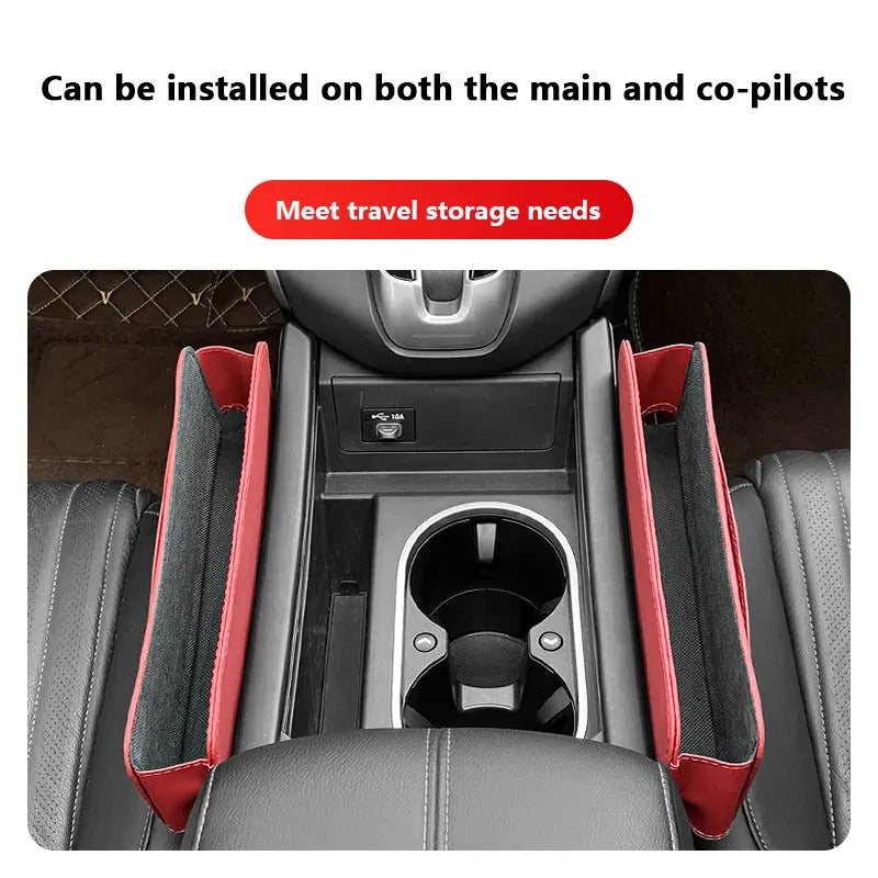 New Leather Car Seat Gap Organizer Console Crevice Filler Side Storage Box Car Interior Storage Pocket - Delicate Leather