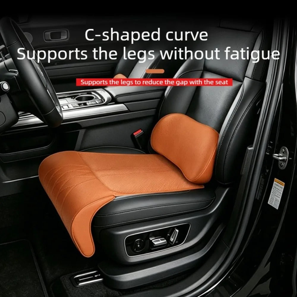 3-in-1 Universal Car Seat Cushion Set – Backrest, Seat Cushion & Leg Support - Delicate Leather