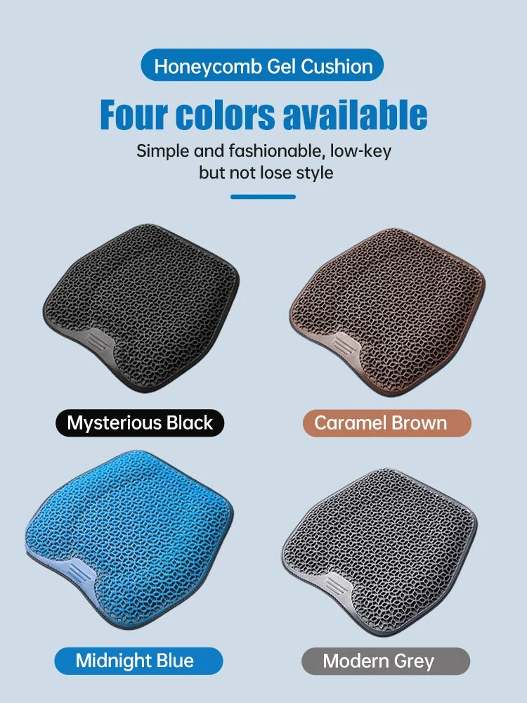 Gel Honeycomb Seat Cushion – Breathable Silicone Egg Pad for Car, Office Chair & Home | 4-Season Comfort