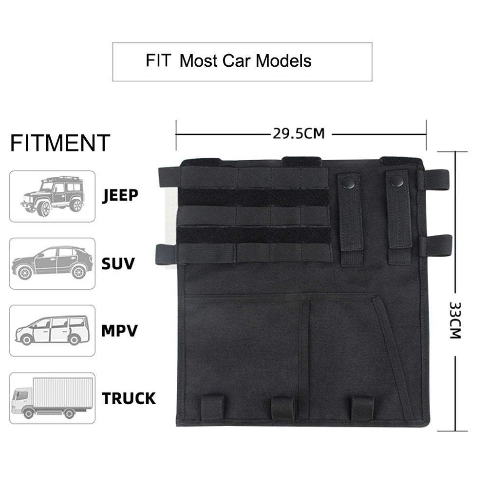 Tactical Sun Visor Organizer for Car SUV Universal Accessories - Delicate Leather