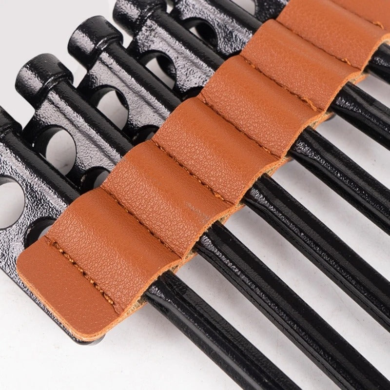 8-Hole PU Leather Tent Stakes Storage Chain - Portable Tent Peg Organizer Bag for Outdoor Camping - 2 PCS - Delicate Leather