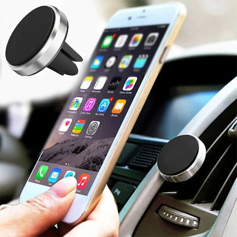 Magnetic Phone Holder for Car - Universal Stand - Delicate Leather