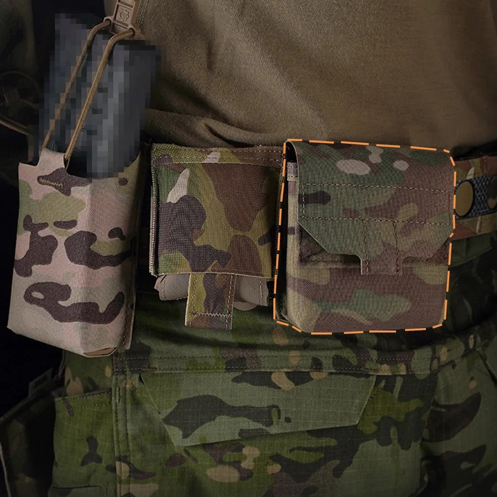 Tactical Hunting Molle Belt Waist Bag, Mini Sundries Bag Pouch, Hunting Airsoft Camping Multi-Purpose Storage Bags - Delicate Leather
