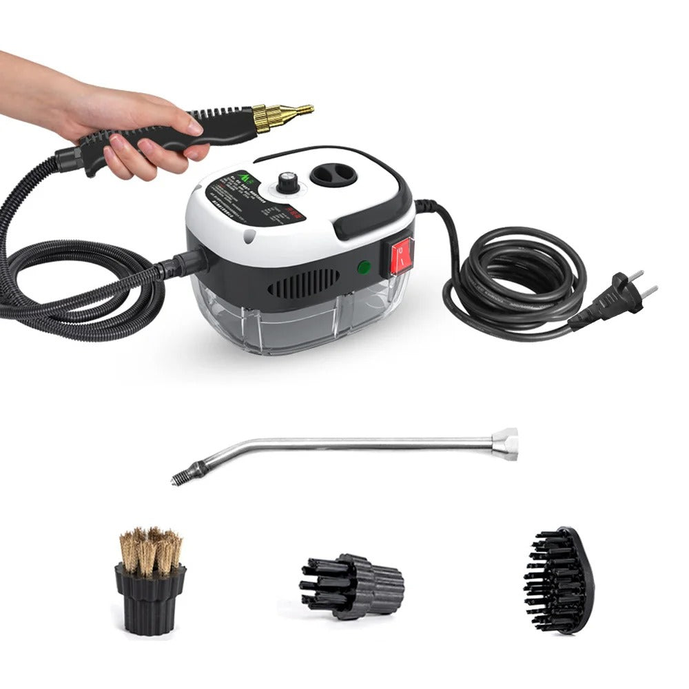 2500W Portable Handheld Steam Cleaner – High-Temperature Pressurized Cleaning Machine with Brush Heads