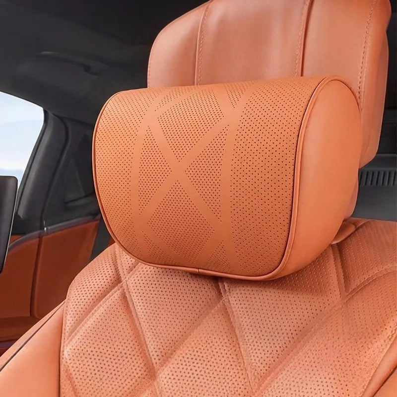 Nappa Leather Car Neck Pillow & Waist Pillow Set – Universal Car Seat Accessories - Delicate Leather