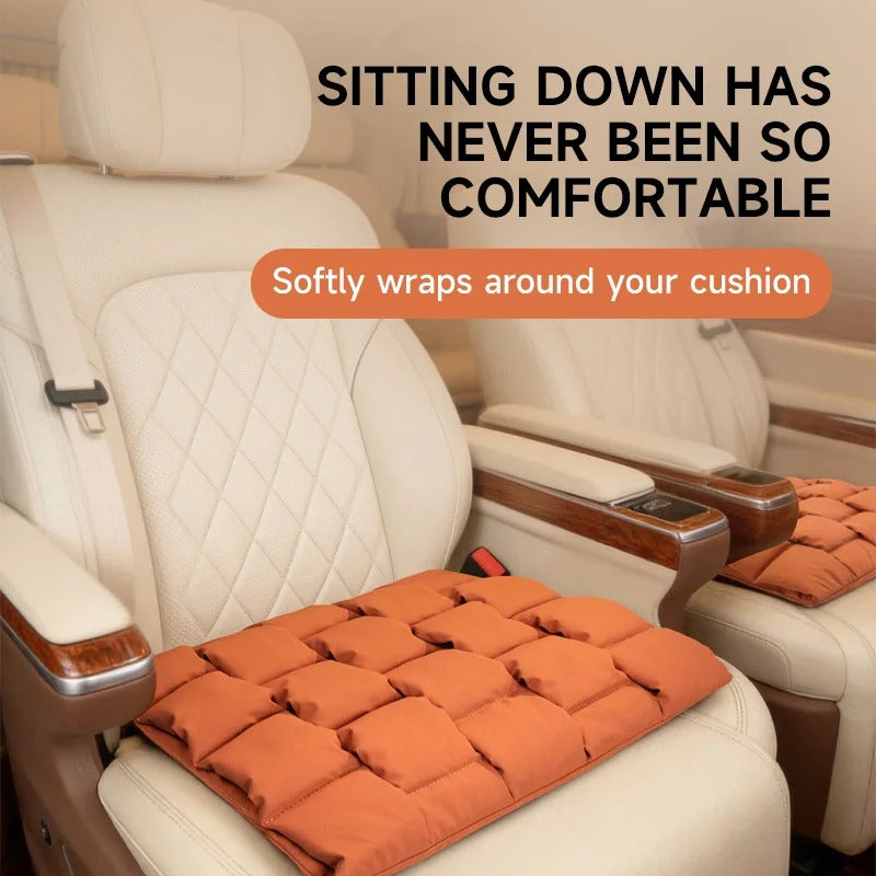 Square Bubble Car Seat Cushion – Breathable Anti-Slip Front Seat Pad - Delicate Leather