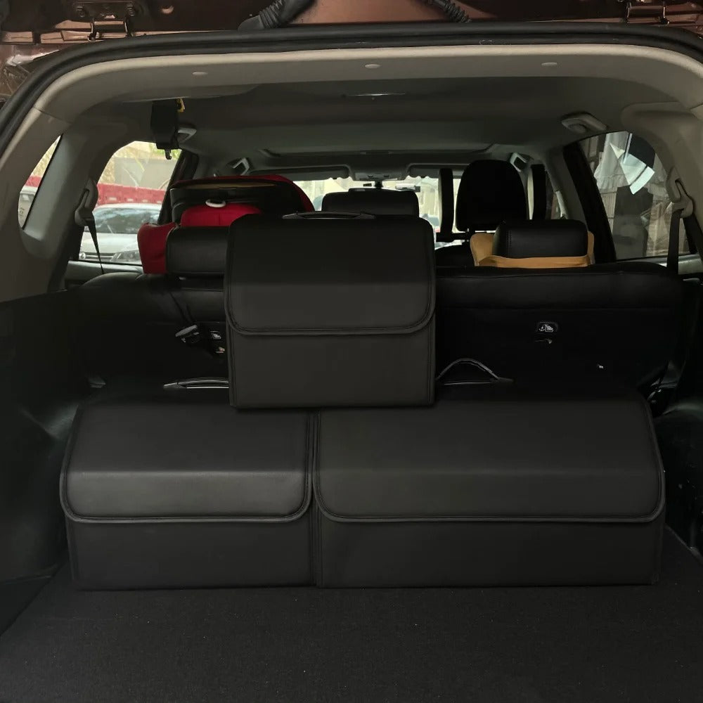 Folding Car Trunk Organizer – Waterproof PU Leather Storage Box - Delicate Leather