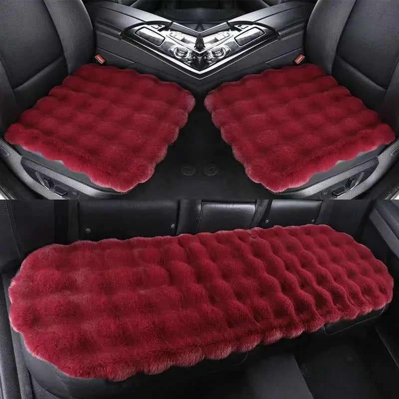 Winter Plush Rabbit Car Seat Covers – Ultra-Soft, Warm & Universal Fit Cushion Pads, Gift For Mother's Day 2025 - Delicate Leather