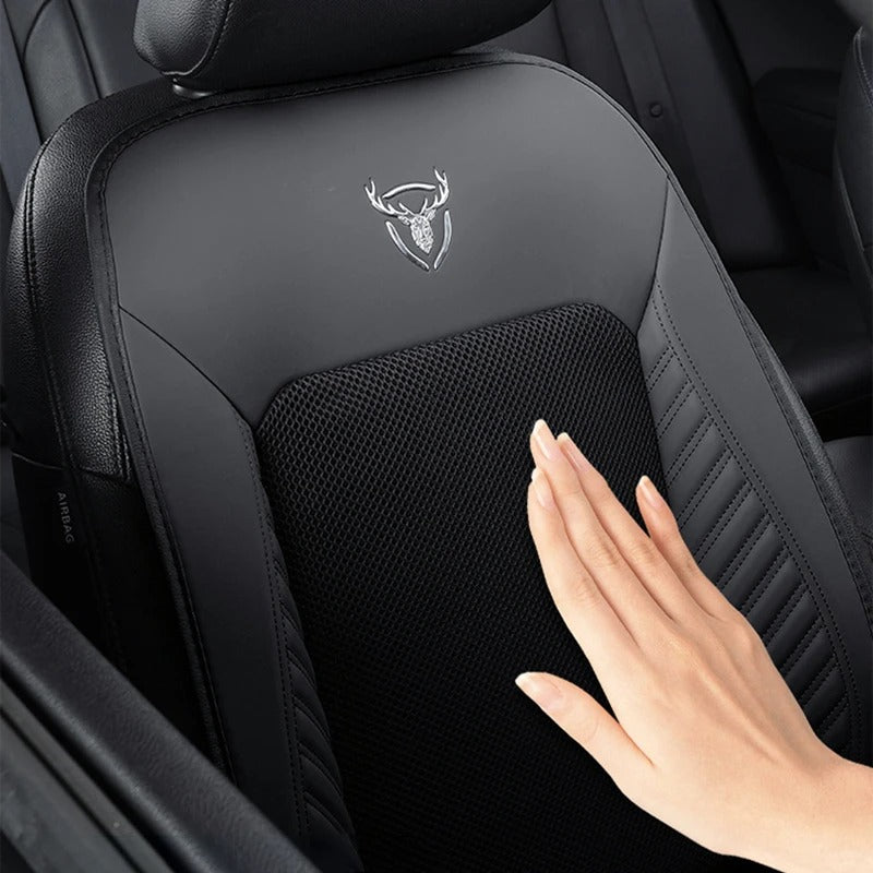 12V Ventilated Car Seat Cushion – Cooling & Massage Function with Built-In Fans for Summer Driving Comfort - Delicate Leather