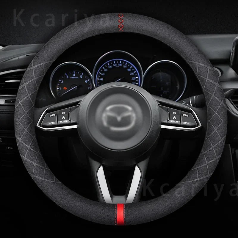 PU Leather Steering Wheel Cover – 38cm Universal Non-Slip Grip for Cars and SUVs - Delicate Leather
