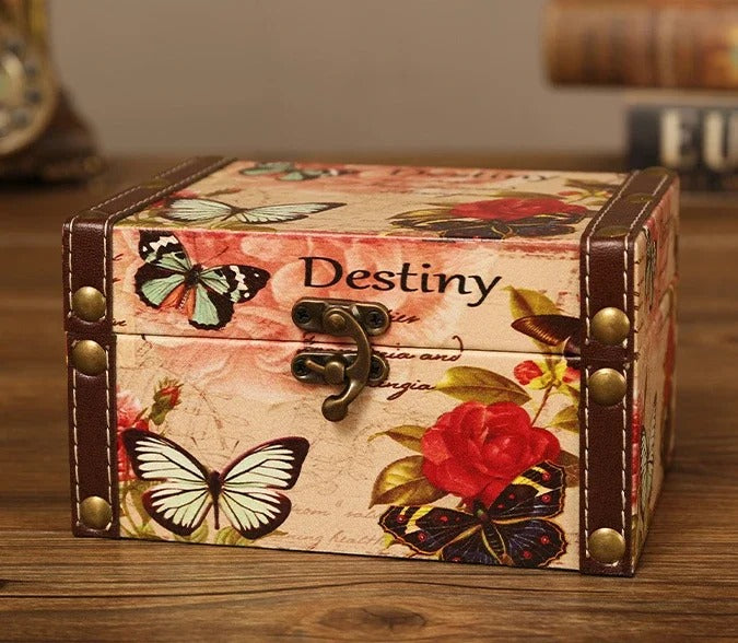 European Vintage Storage Box - Desktop Cosmetics Sundry Storage Box, Leather Candy Box, Gift Box - Delicate Leather