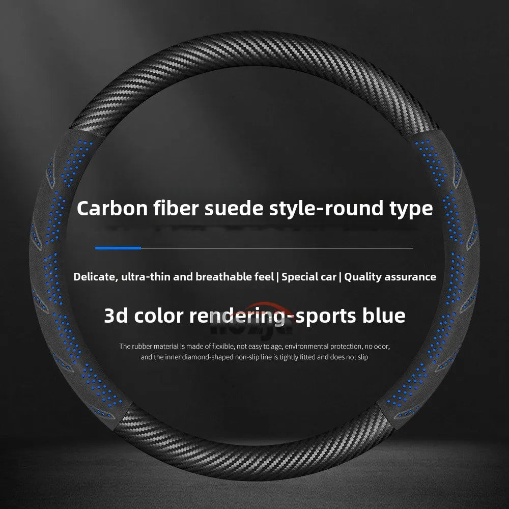 Universal Car Steering Wheel Cover – Anti-Slip, Protective Handle Cover, Compatible with Renault Models - Delicate Leather