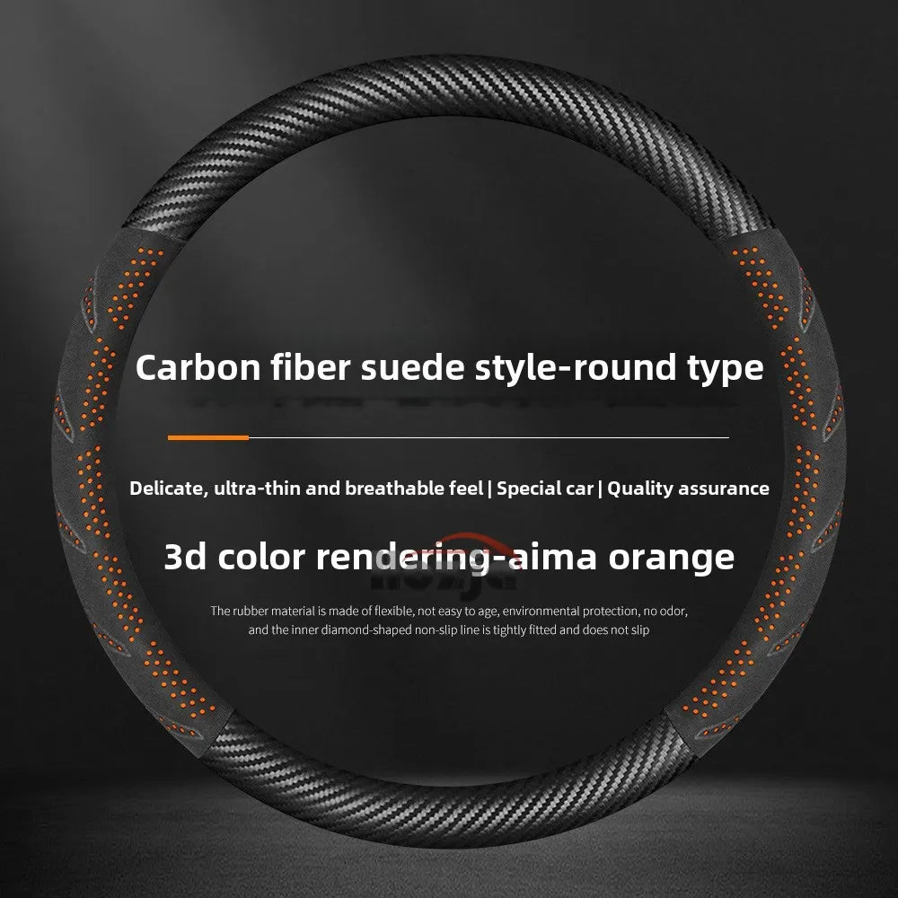 Universal Car Steering Wheel Cover – Anti-Slip, Protective Handle Cover, Compatible with Renault Models - Delicate Leather