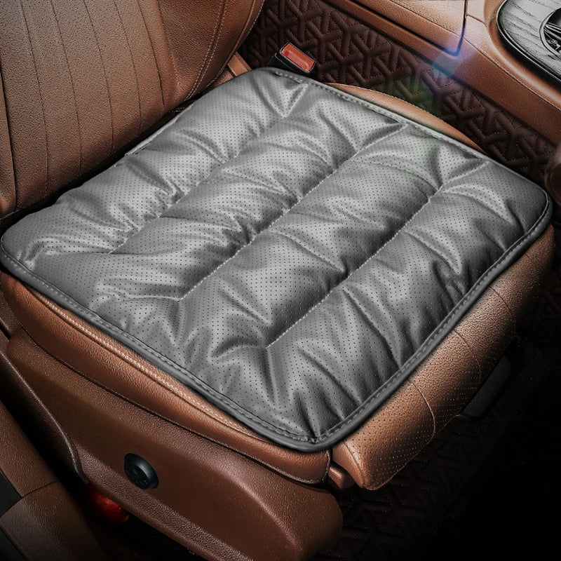 Nappa Leather Car Seat Cover – Universal Waterproof Seat Cushion & Anti-Slip Protector Mat - Delicate Leather