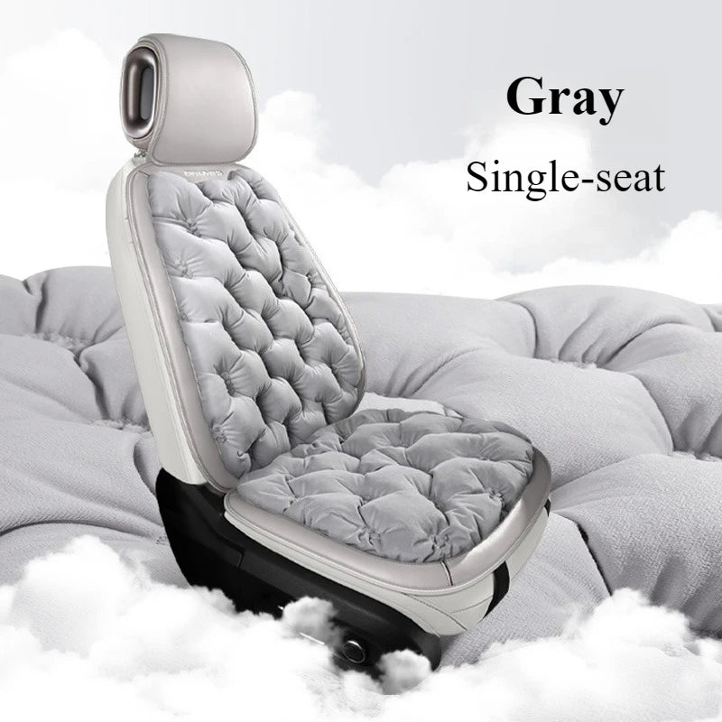 Premium Down Winter Car Seat Cushion – Thick Warm Padding, Universal Fit for Cars, SUVs, and Trucks - Delicate Leather