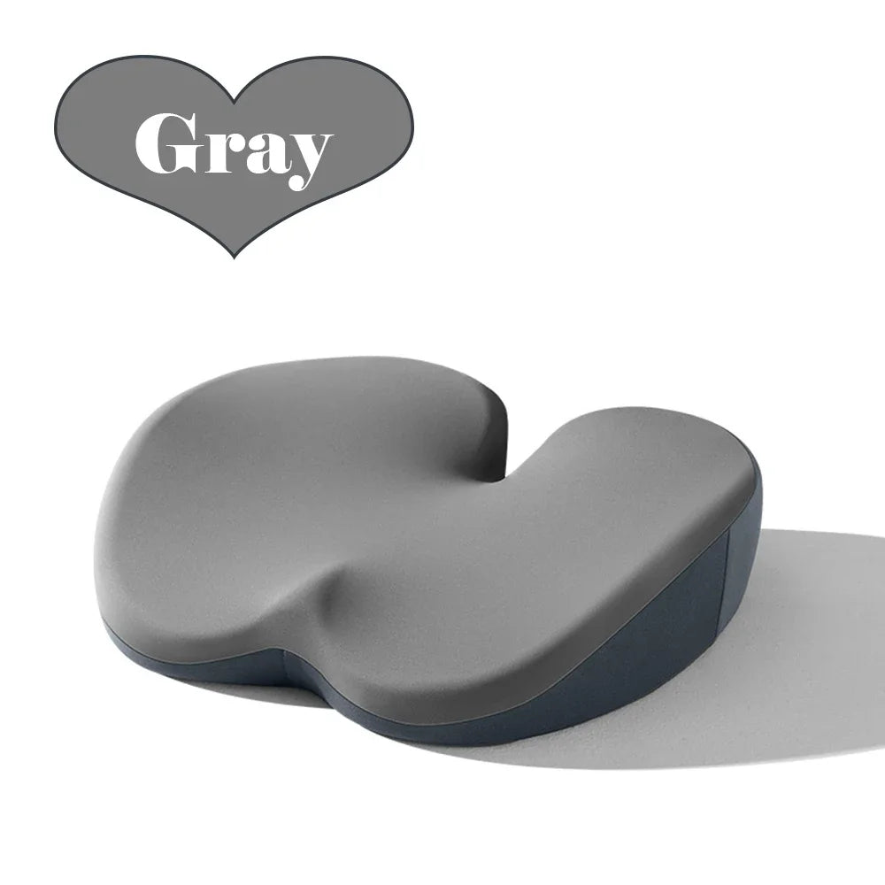 Memory Foam Seat Cushion – Ergonomic Chair Booster Pad for Office, Home, and Car - Delicate Leather