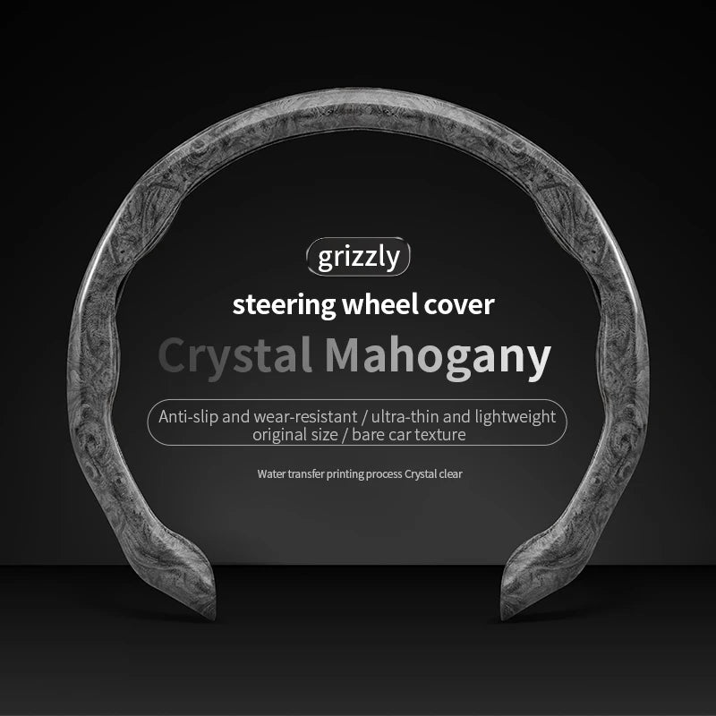 Peachwood Clip Steering Wheel Cover – Anti-Slip, Wear-Resistant PVC, Luxury Sports Car Interior Accessory - Delicate Leather