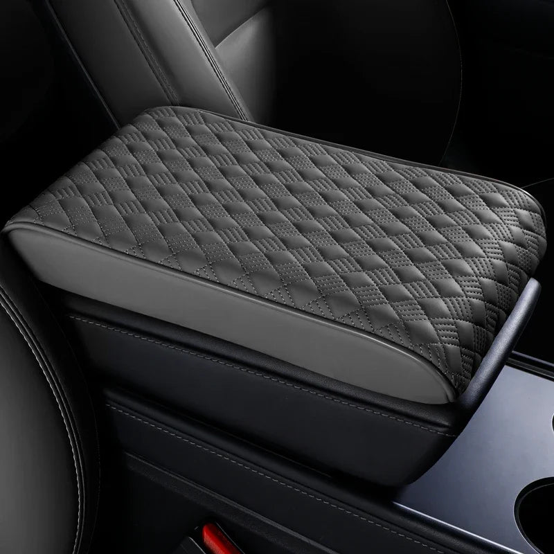 Premium Nappa Leather Center Console Pad – Universal Armrest Riser Cushion, Comfortable & Scratch-Resistant - Delicate Leather