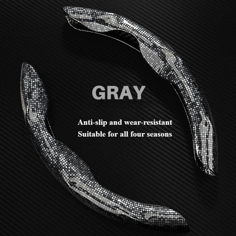 Premium Glossy Snap-On Steering Wheel Cover – Lightweight Non-Slip Universal Fit - Delicate Leather