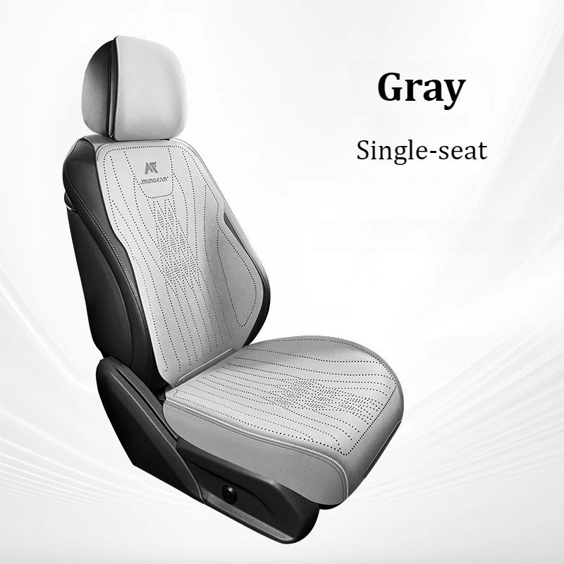Premium Perforated Suede Car Seat Covers – Custom Fit, Full Wrapping, Multi-Model - Delicate Leather