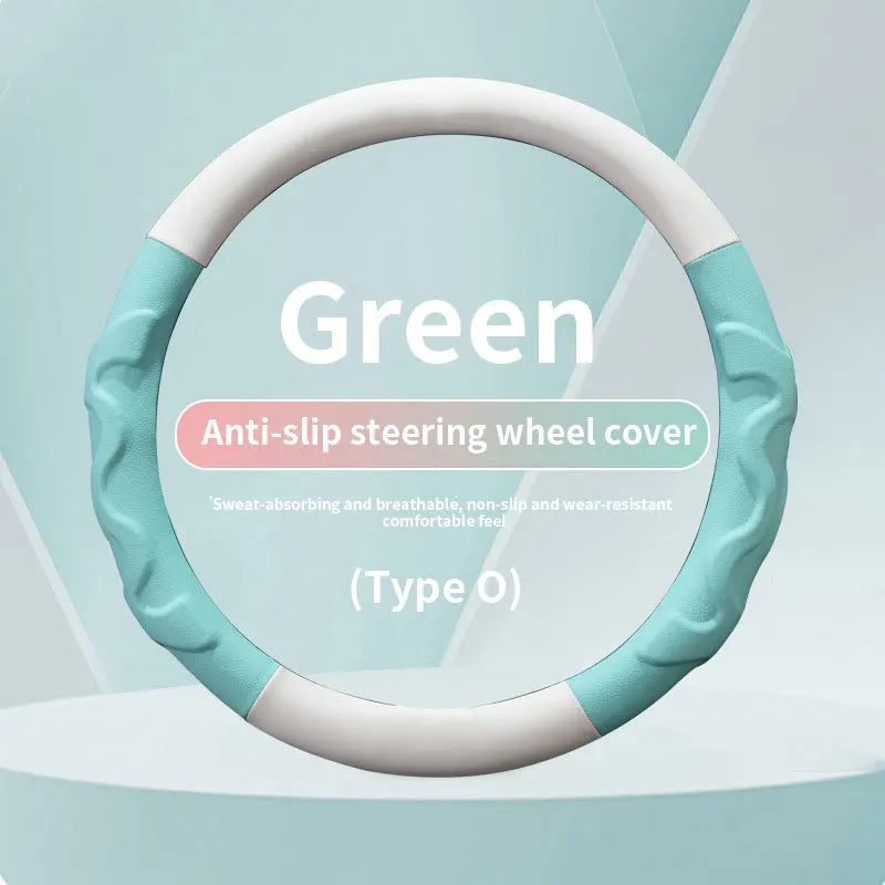 Carbon Fiber Leather Steering Wheel Cover – Non-Slip, Universal 38cm, Breathable, Luxury Car Interior Accessory - Delicate Leather