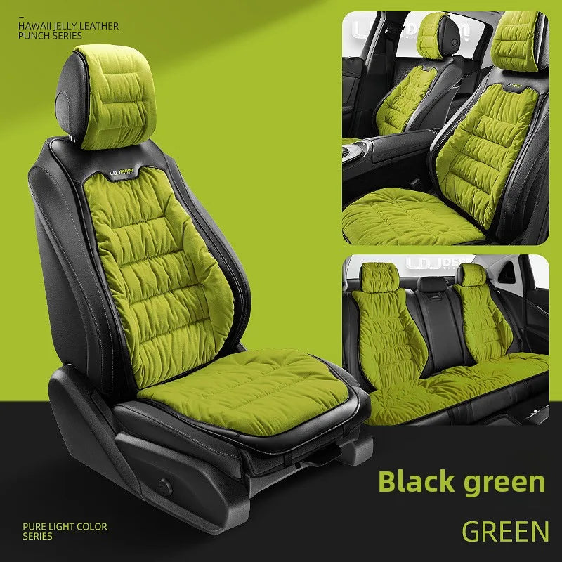 Universal Winter Down Car Seat Cover – Warm Breathable Soft Seat Cushion Protector for Vehicle Interior - Delicate Leather