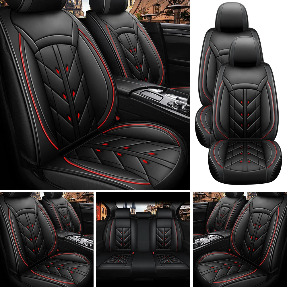 Universal 5-Seater PU Leather Car Seat Covers – Full Set Front & Rear Waterproof Cushions